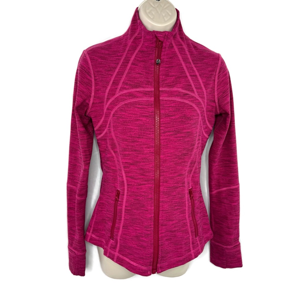 Luluemon Pink Scuba Zip front Zip jacket size 6